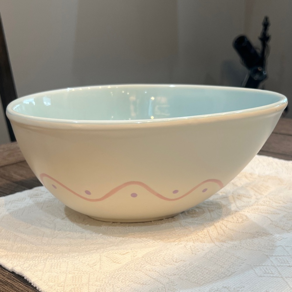 Easter Egg Shaped Ceramic Large Serving Bowl 8.5 X 10.5